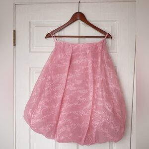 NWT ZARA PINK ORGANZA BALLOON MINI DRESS